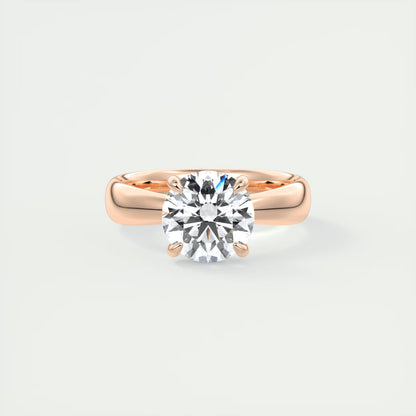 12 GM Open Basket Set Round Solitaire Engagement Ring