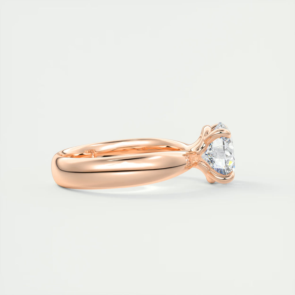 2.00 Ct Open Basket Set Round Solitaire Engagement Ring