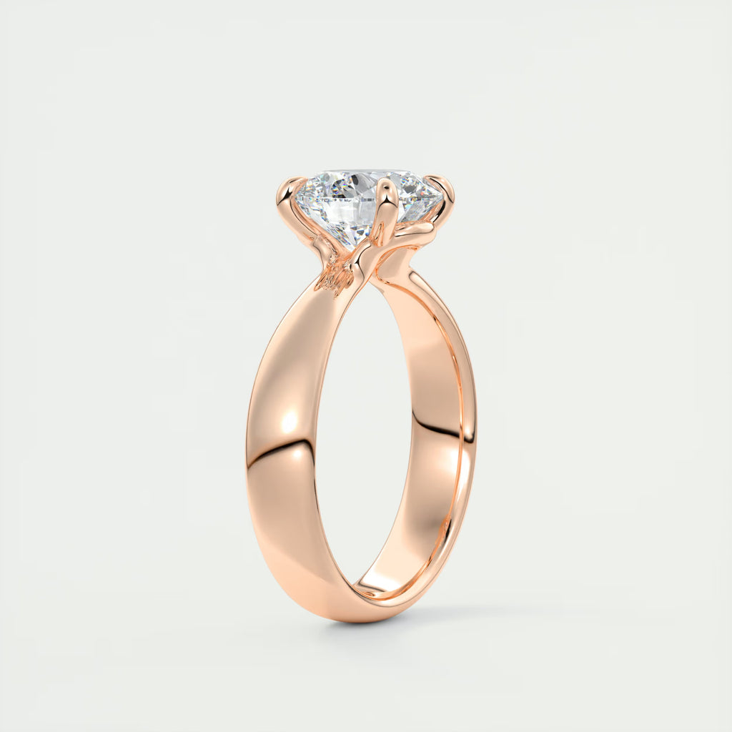 2.00 Ct Open Basket Set Round Solitaire Engagement Ring