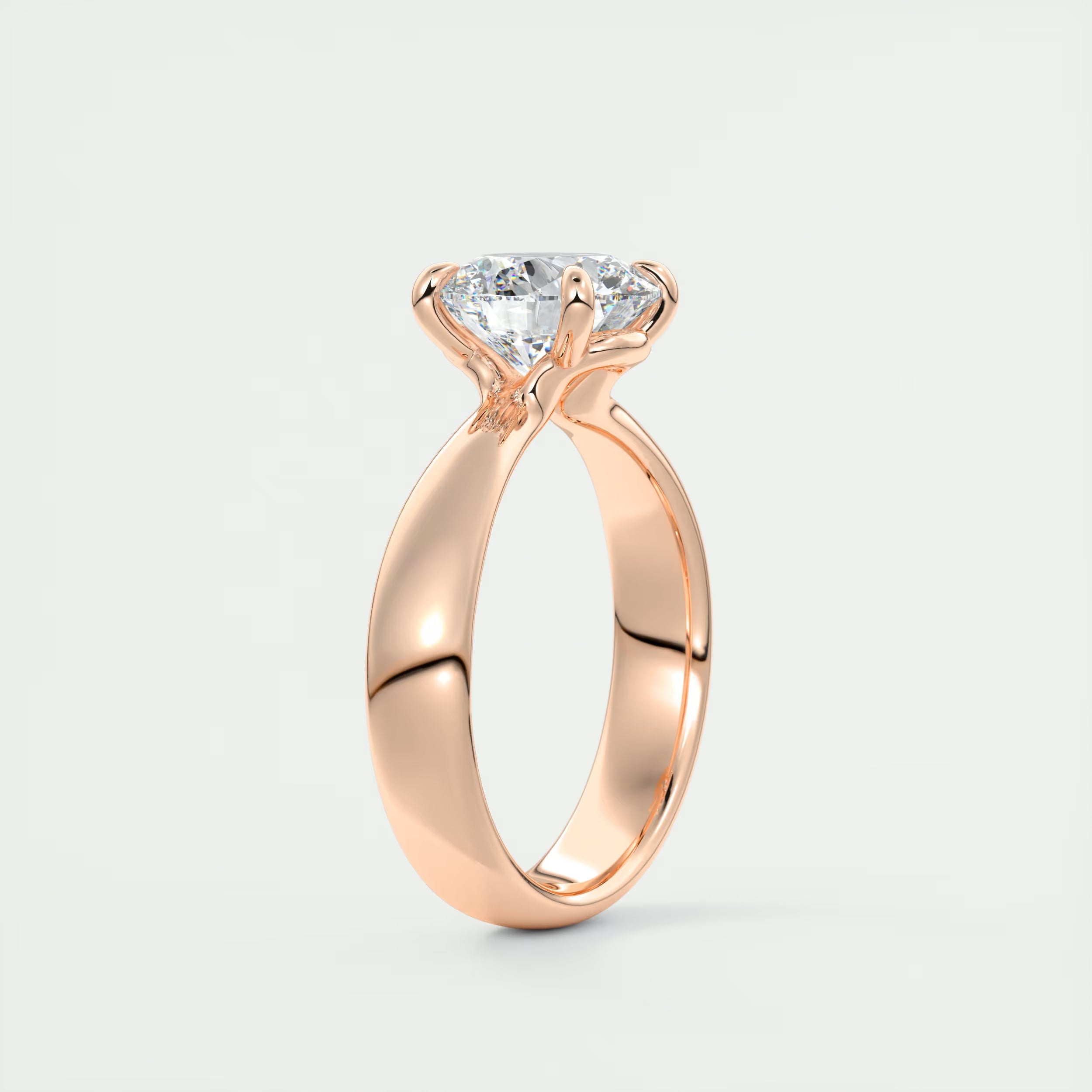 2.00 Ct Open Basket Set Round Solitaire Engagement Ring