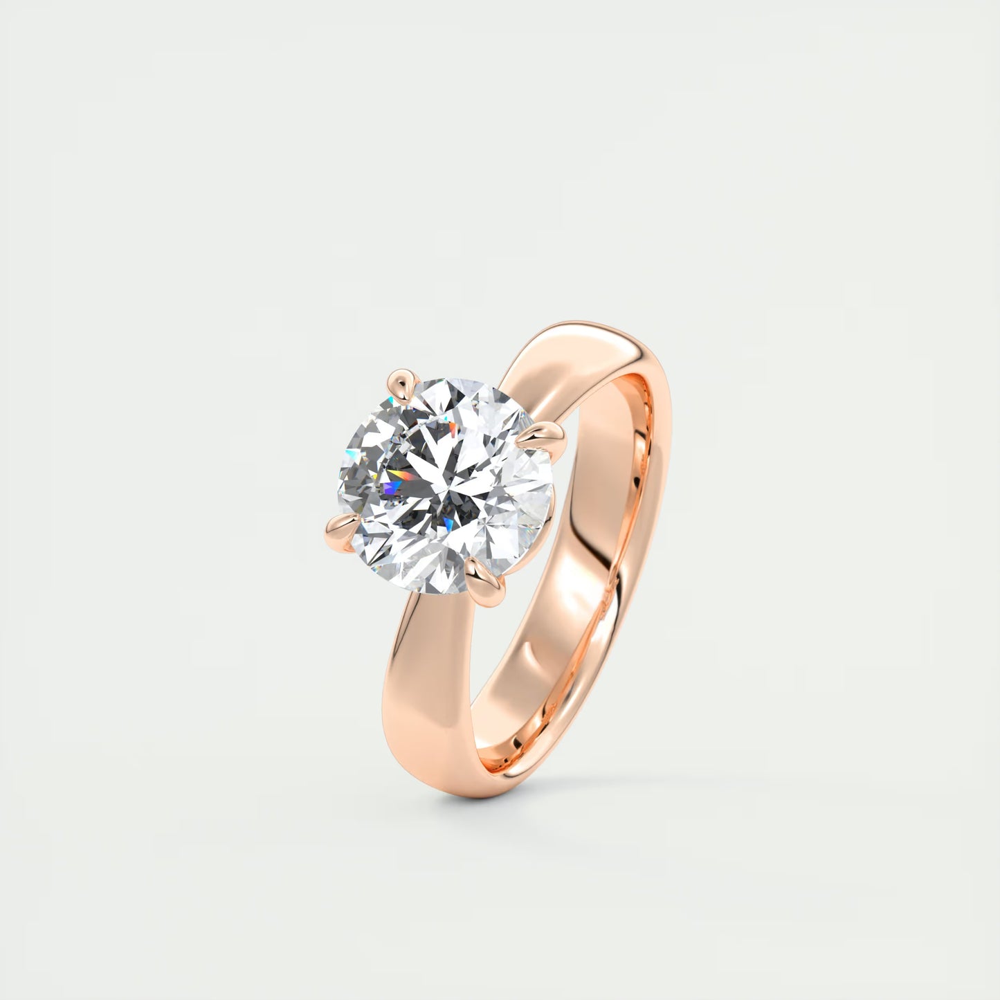 12 GM Open Basket Set Round Solitaire Engagement Ring