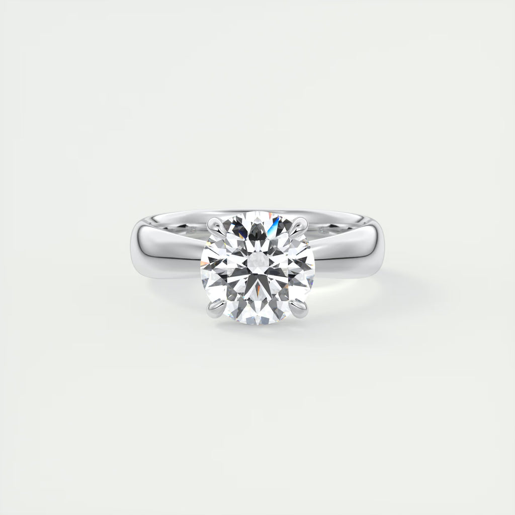 2.00 Ct Open Basket Set Round Solitaire Engagement Ring