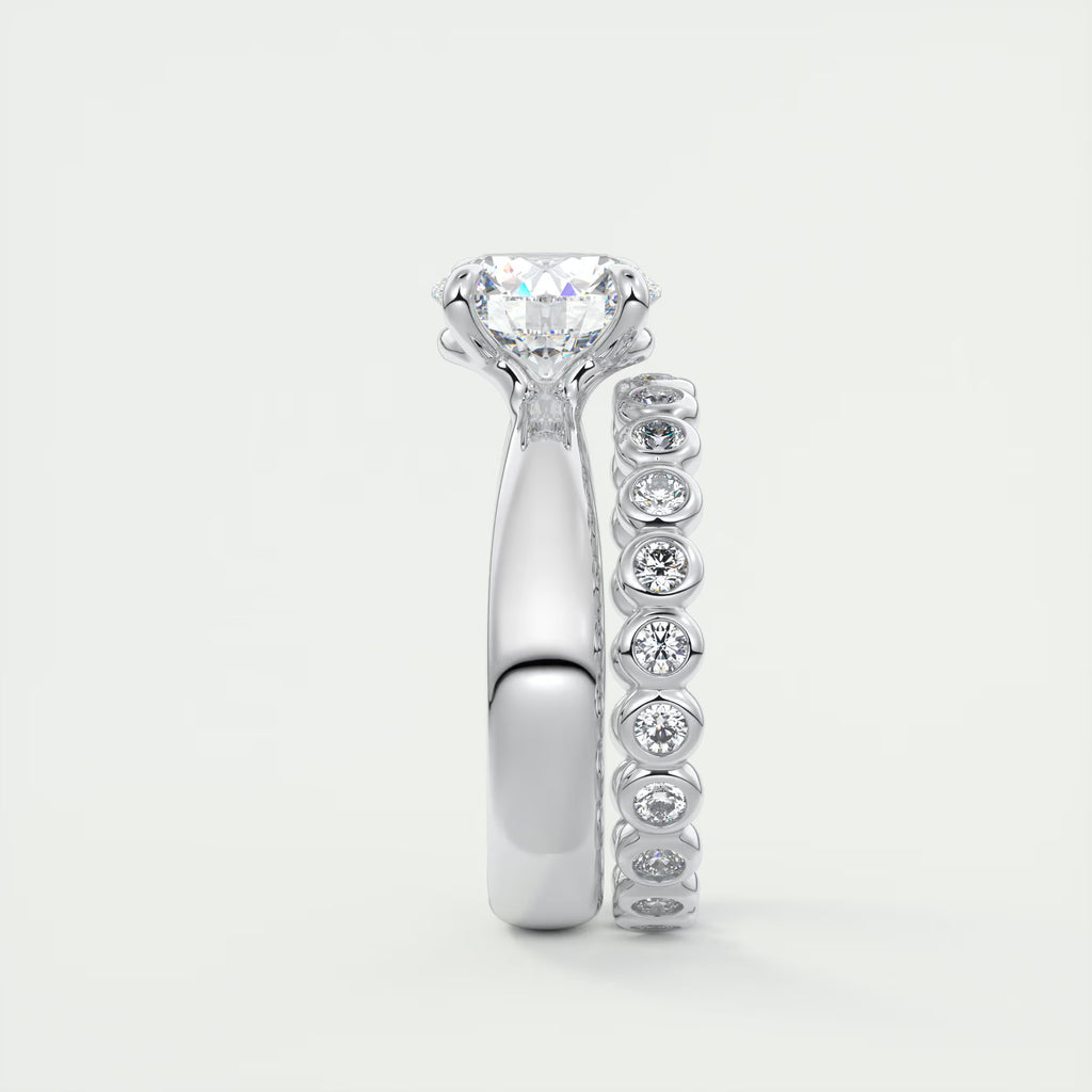 2.00 Ct Open Basket Set Round Solitaire Engagement Ring