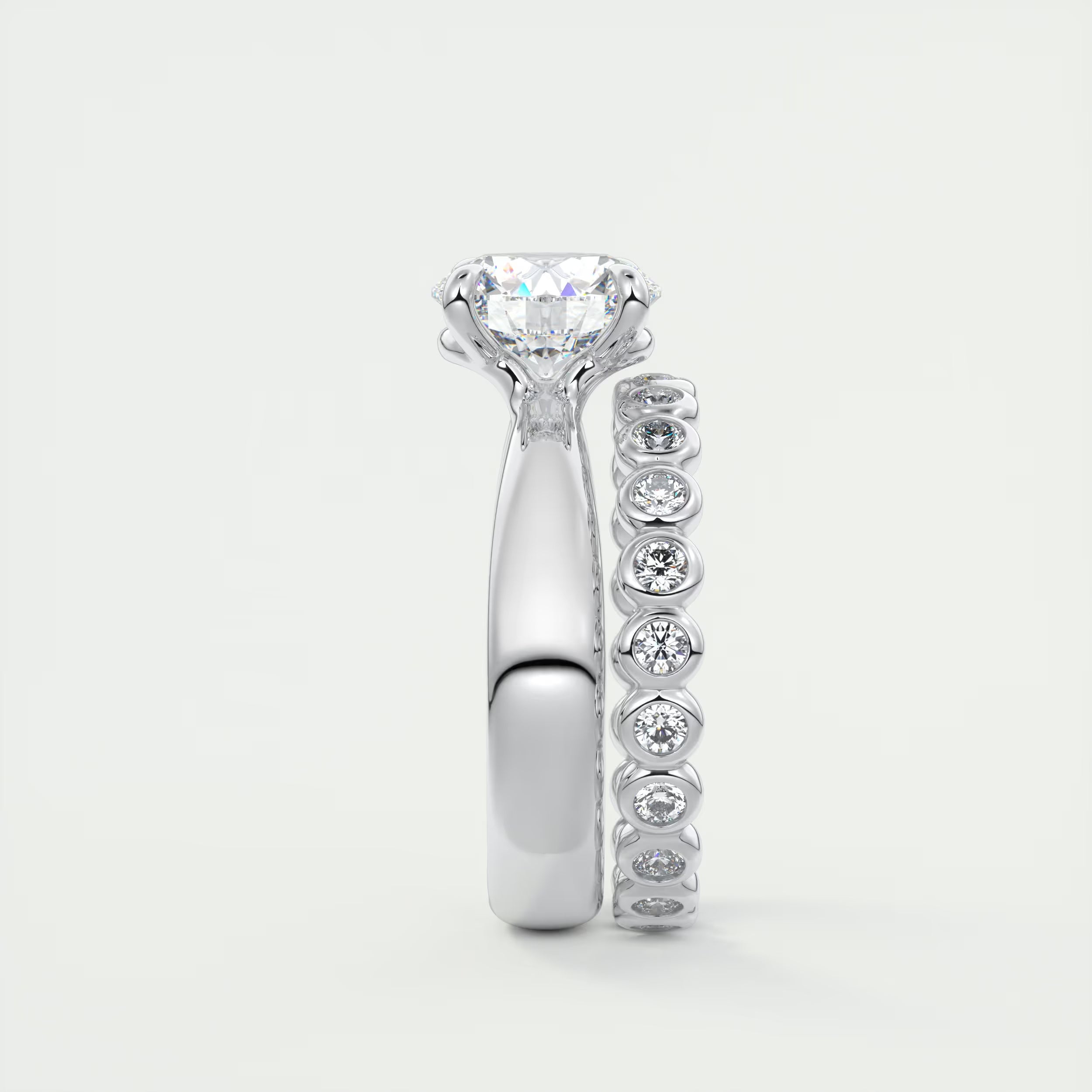 2.00 Ct Open Basket Set Round Solitaire Engagement Ring