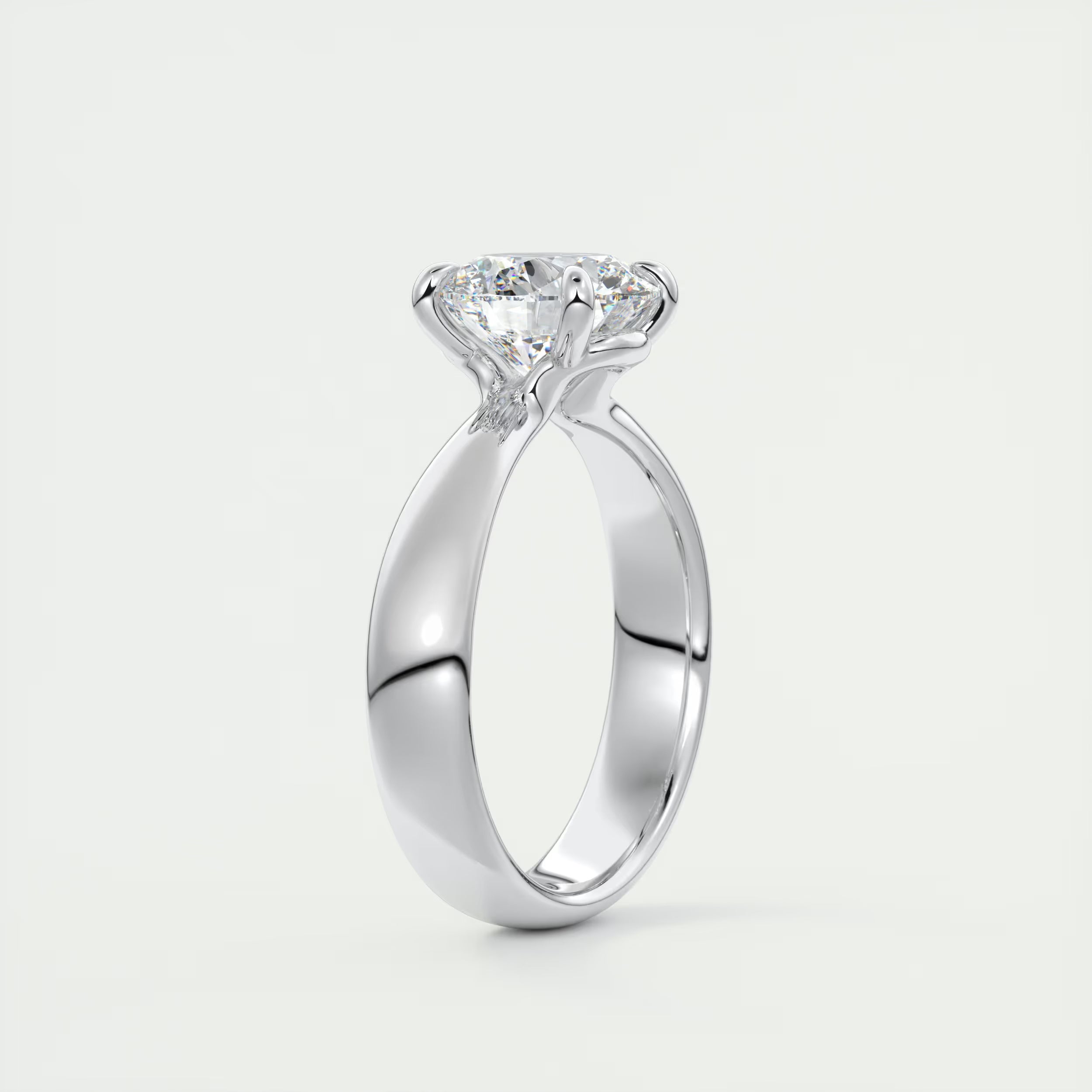 2.00 Ct Open Basket Set Round Solitaire Engagement Ring