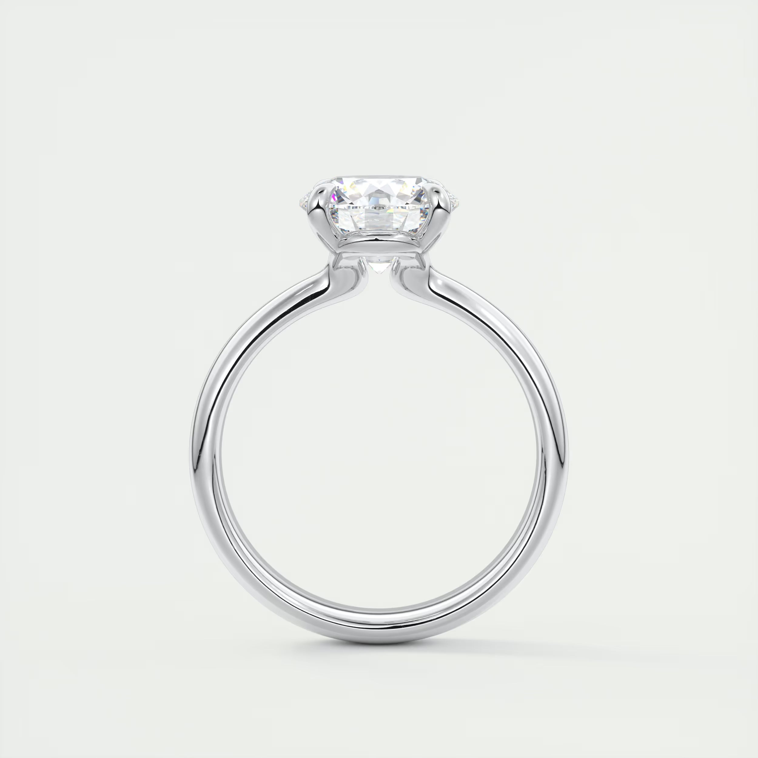 2.00 Ct Open Basket Set Round Solitaire Engagement Ring