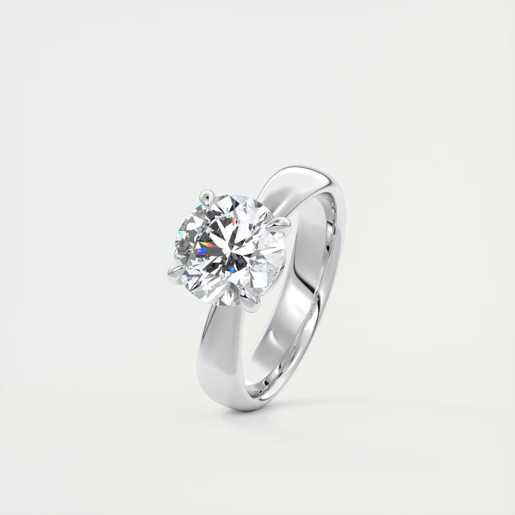 2.00 Ct Open Basket Set Round Solitaire Engagement Ring