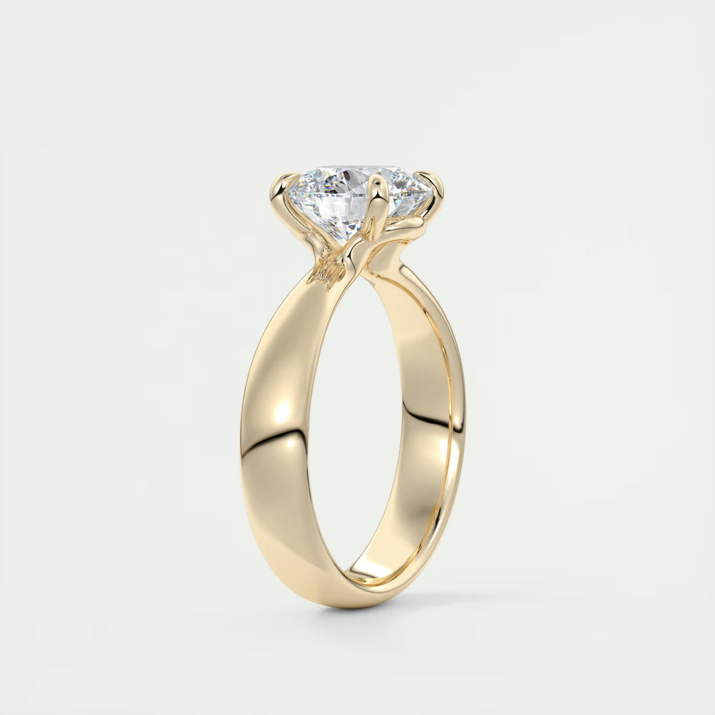 2.00 Ct Open Basket Set Round Solitaire Engagement Ring