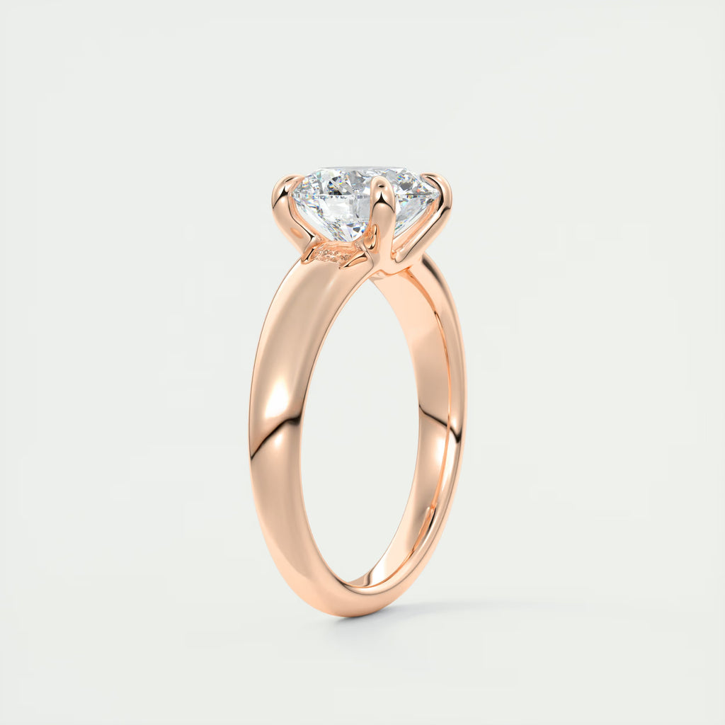 3.50 Ct Basket Set Round Solitaire Engagement Ring