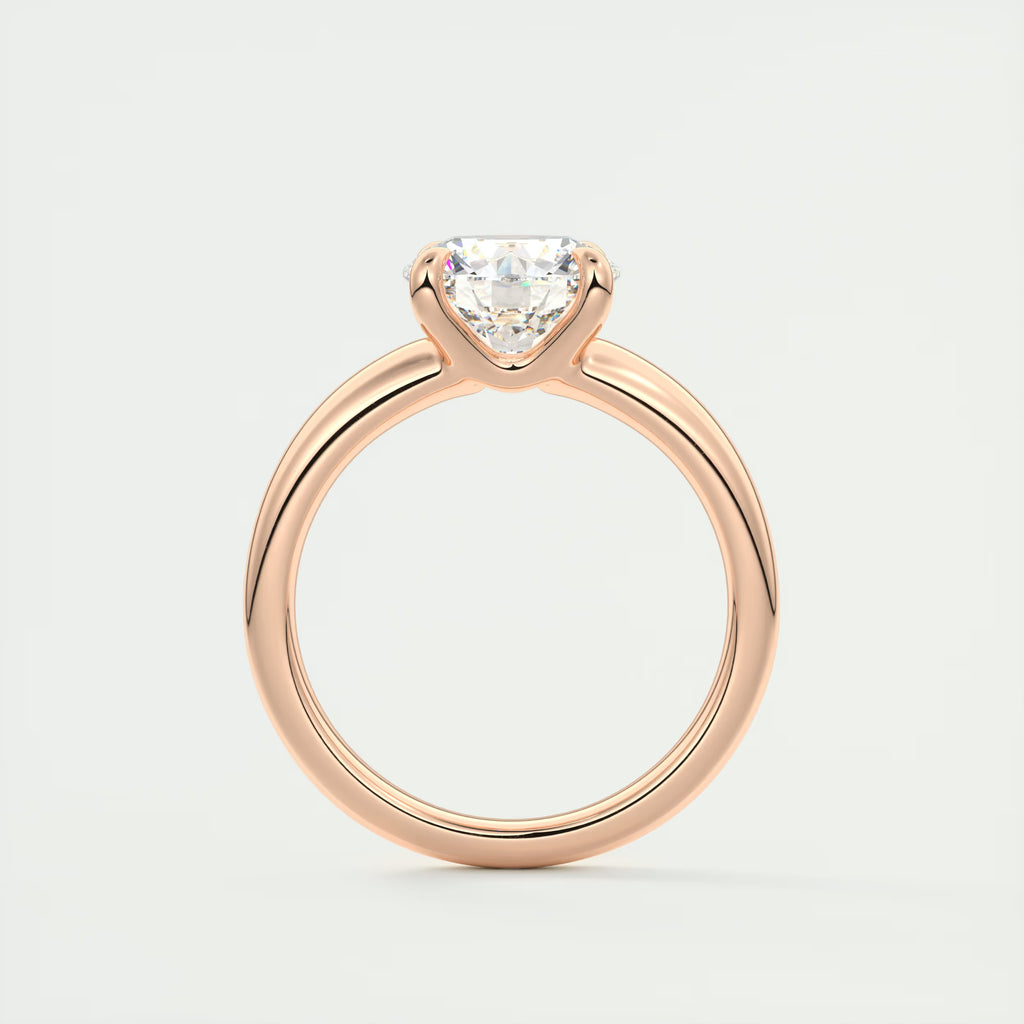 3.50 Ct Basket Set Round Solitaire Engagement Ring