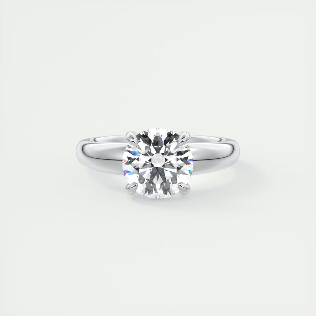 3.50 Ct Basket Set Round Solitaire Engagement Ring