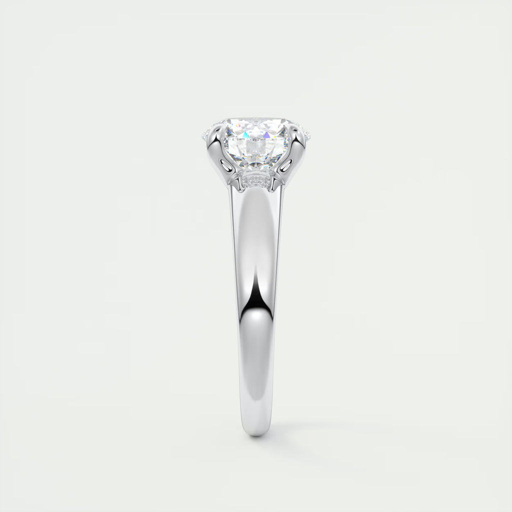 3.50 Ct Basket Set Round Solitaire Engagement Ring