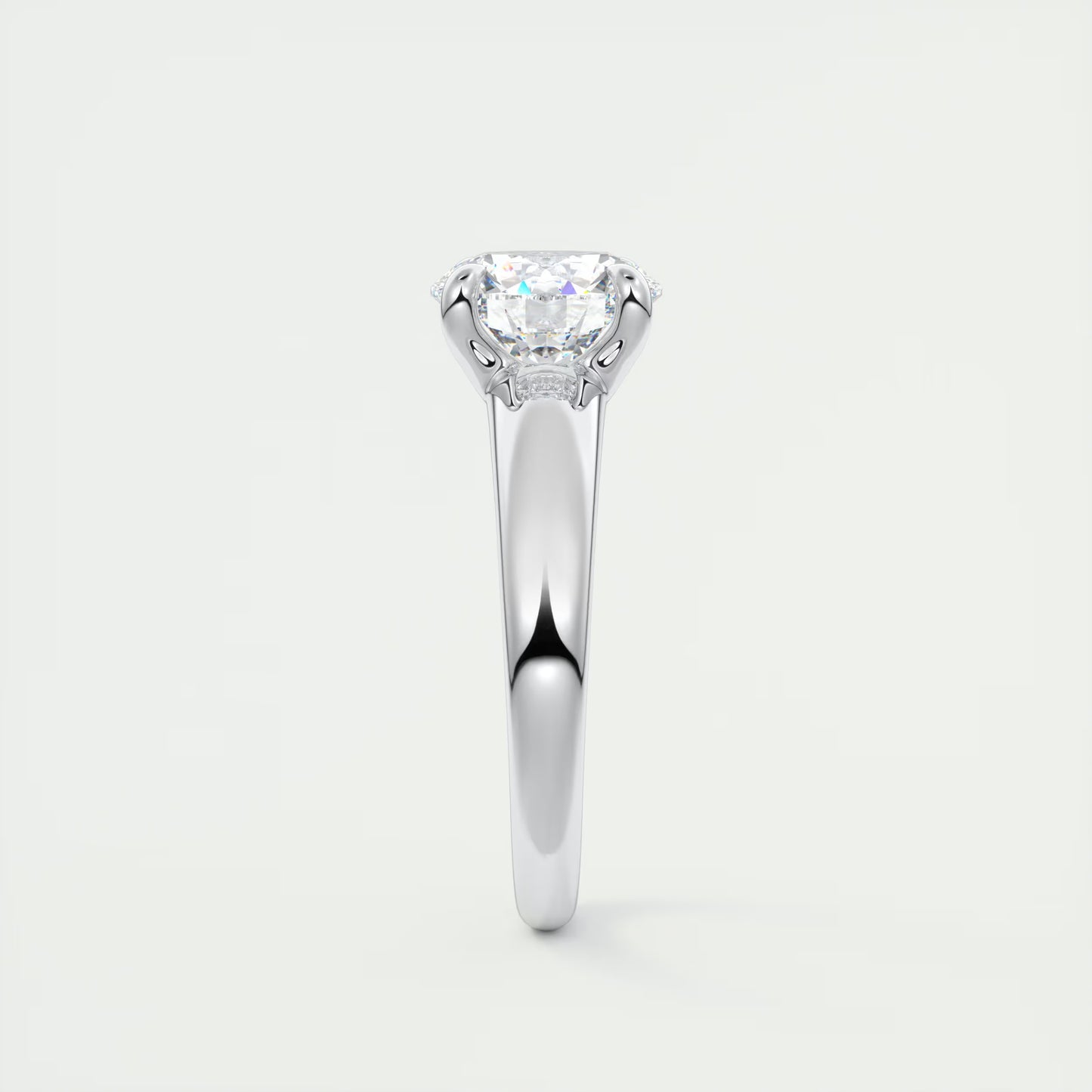 10 GM Basket Set Round Solitaire Engagement Ring