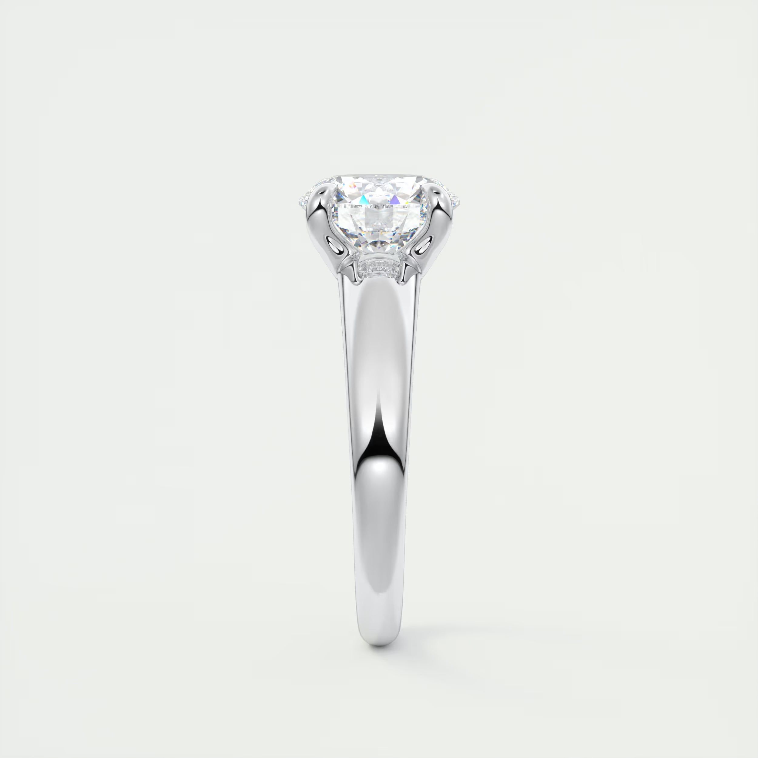 3.50 Ct Basket Set Round Solitaire Engagement Ring
