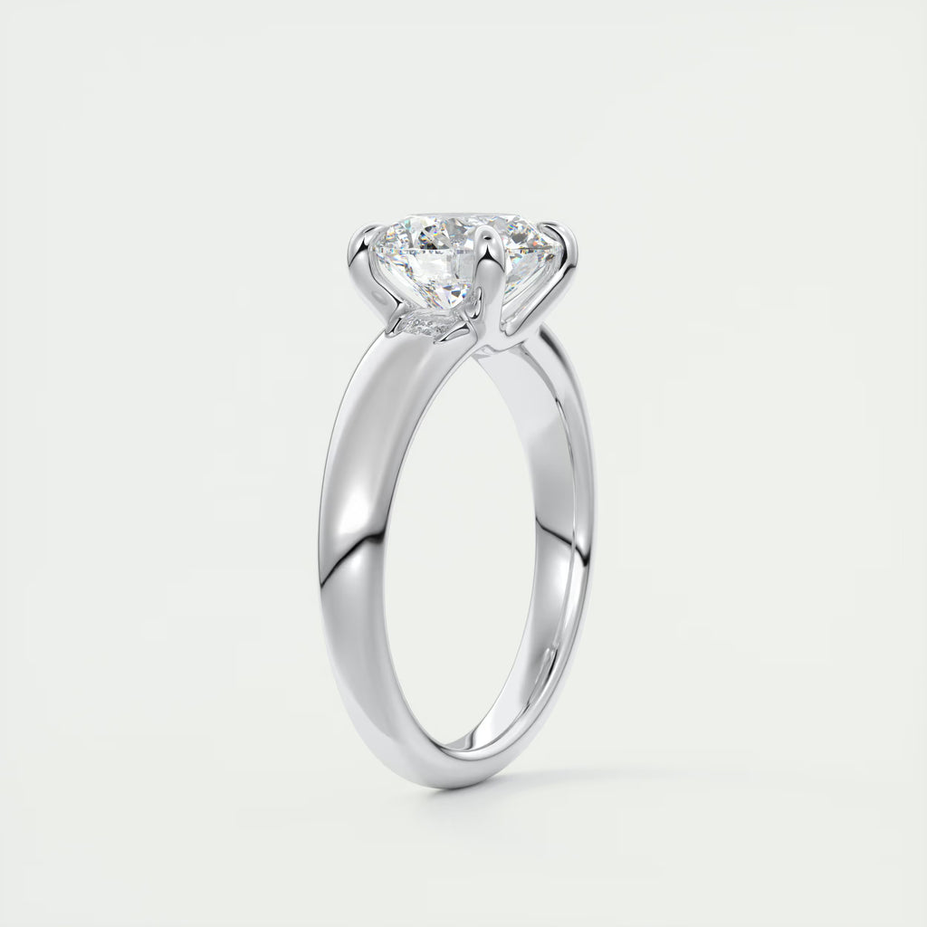 3.50 Ct Basket Set Round Solitaire Engagement Ring