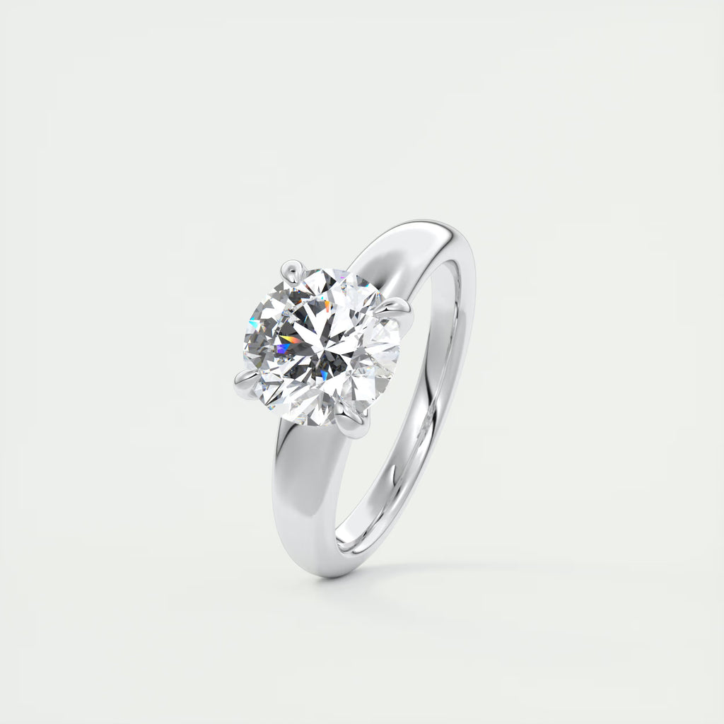 3.50 Ct Basket Set Round Solitaire Engagement Ring