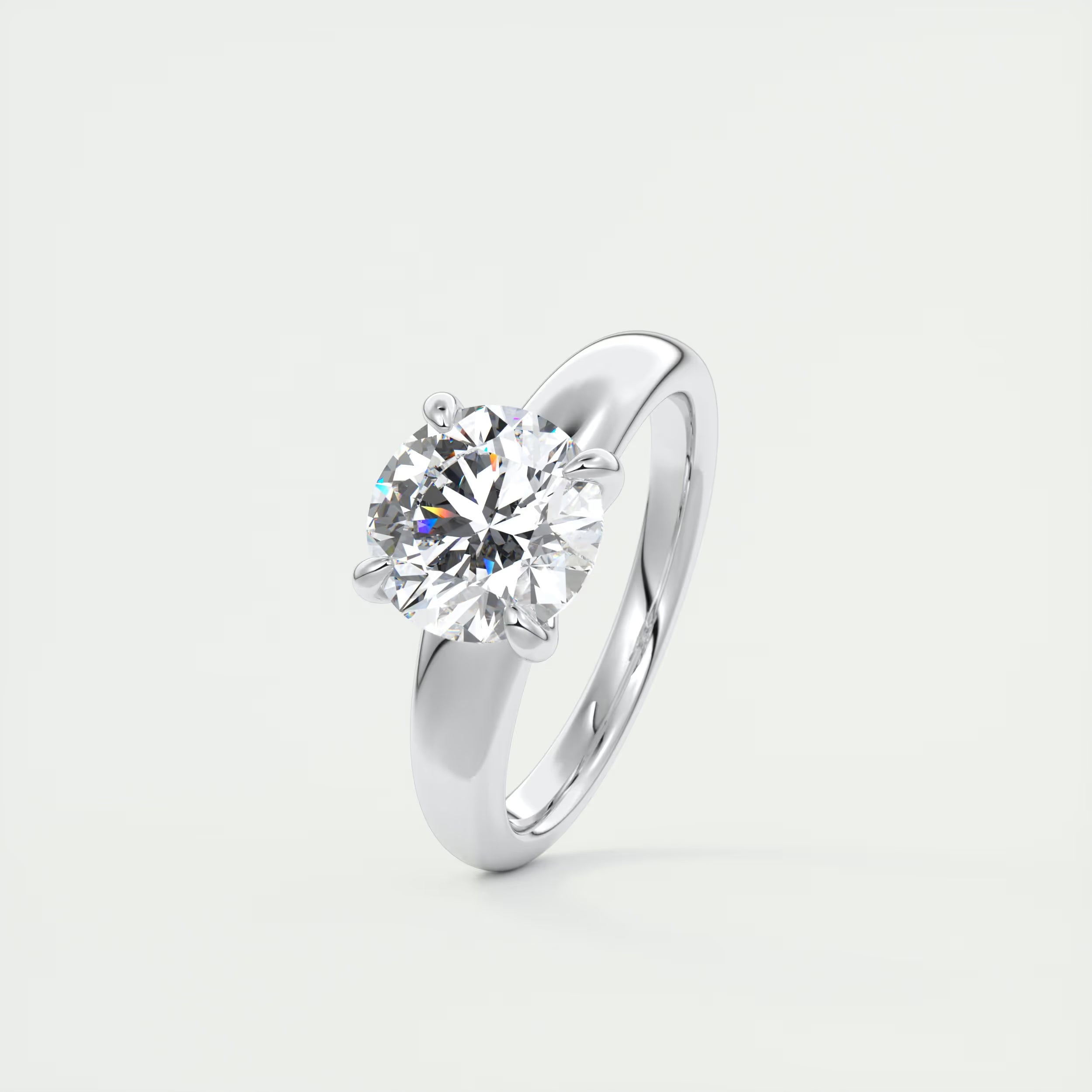 3.50 Ct Basket Set Round Solitaire Engagement Ring