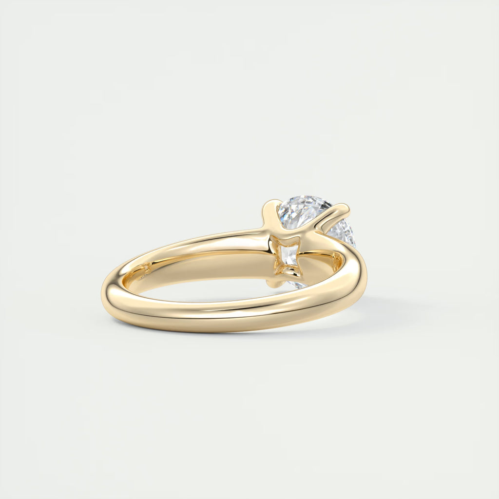 3.50 Ct Basket Set Round Solitaire Engagement Ring