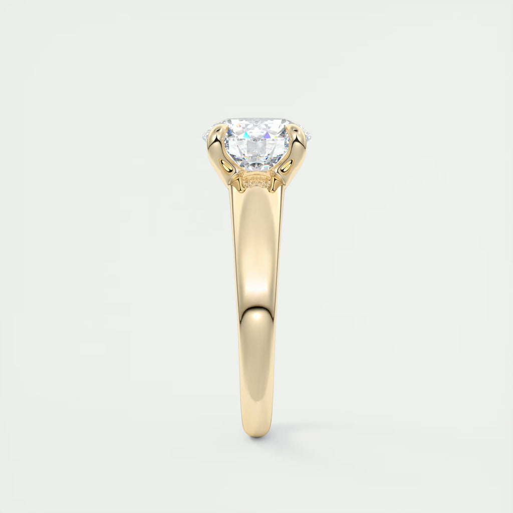 3.50 Ct Basket Set Round Solitaire Engagement Ring