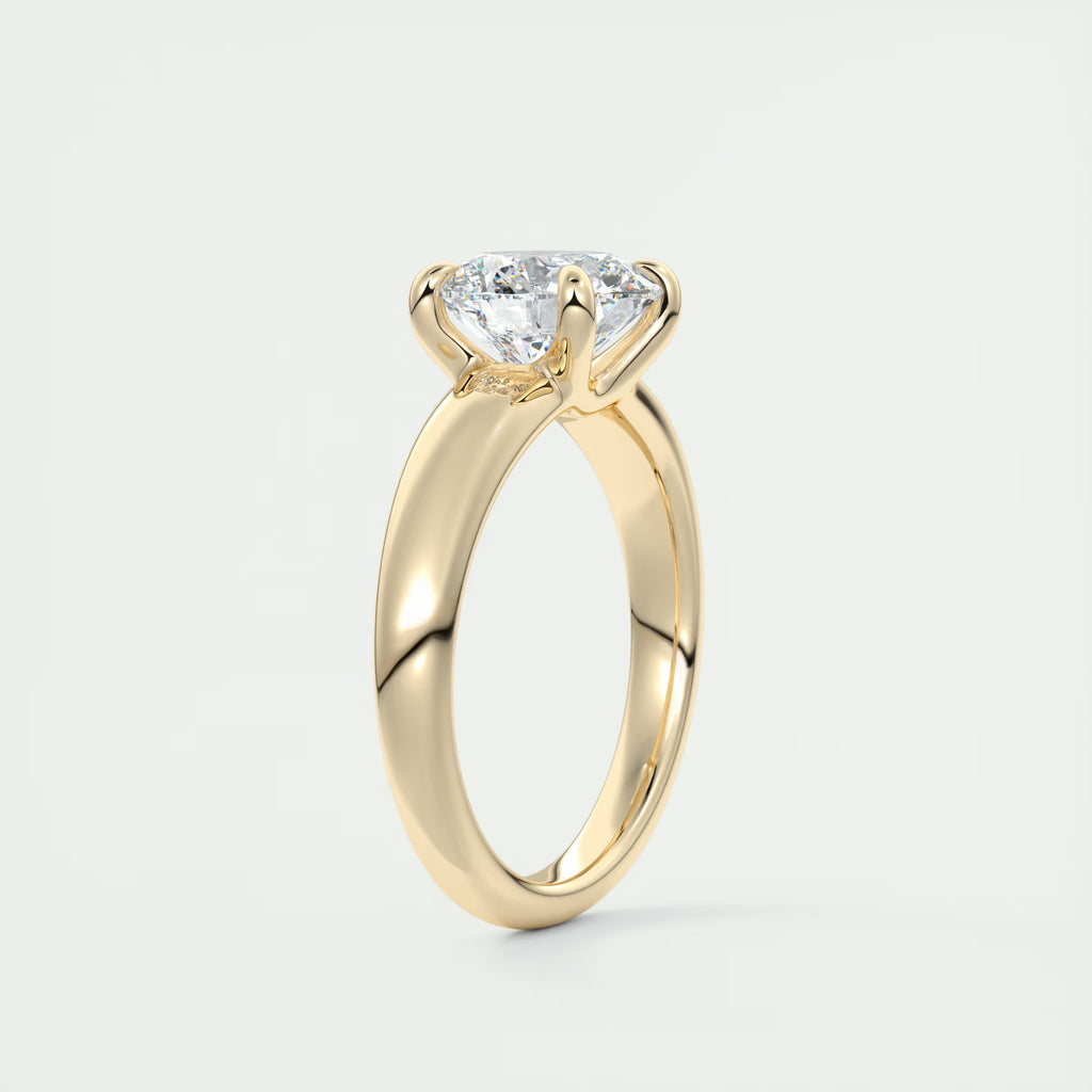 3.50 Ct Basket Set Round Solitaire Engagement Ring