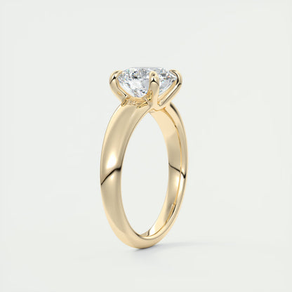 10 GM Basket Set Round Solitaire Engagement Ring