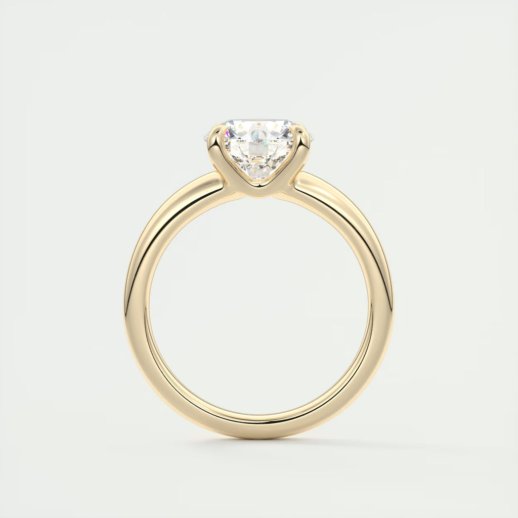 3.50 Ct Basket Set Round Solitaire Engagement Ring