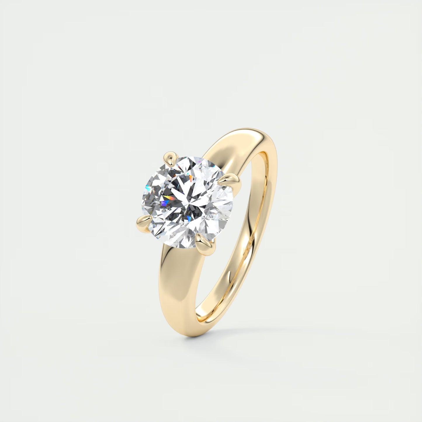 10 GM Basket Set Round Solitaire Engagement Ring