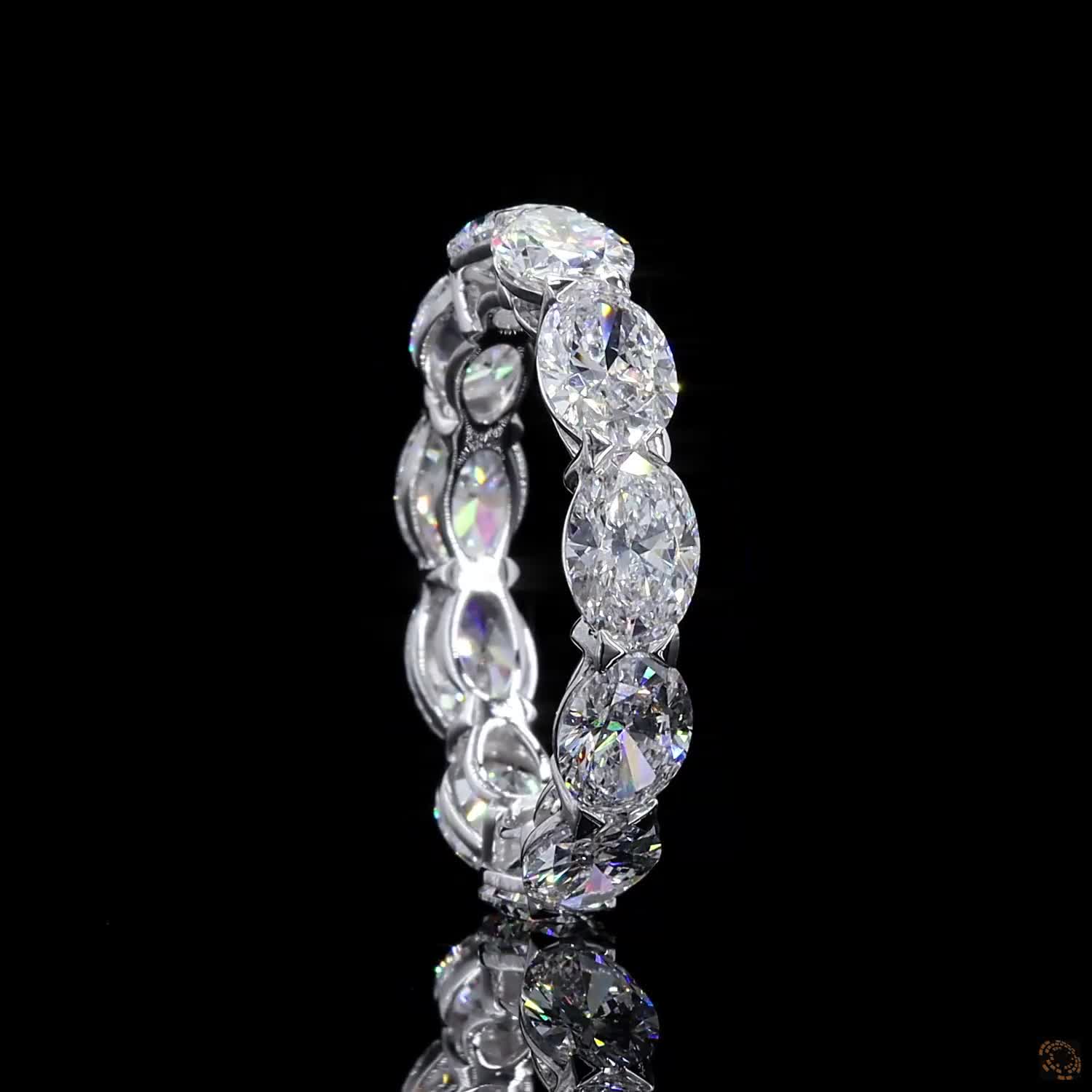 5.70 Ct Luxury Oval Diamond Full Eternity Band | White Gold Anniversary Ring for Her