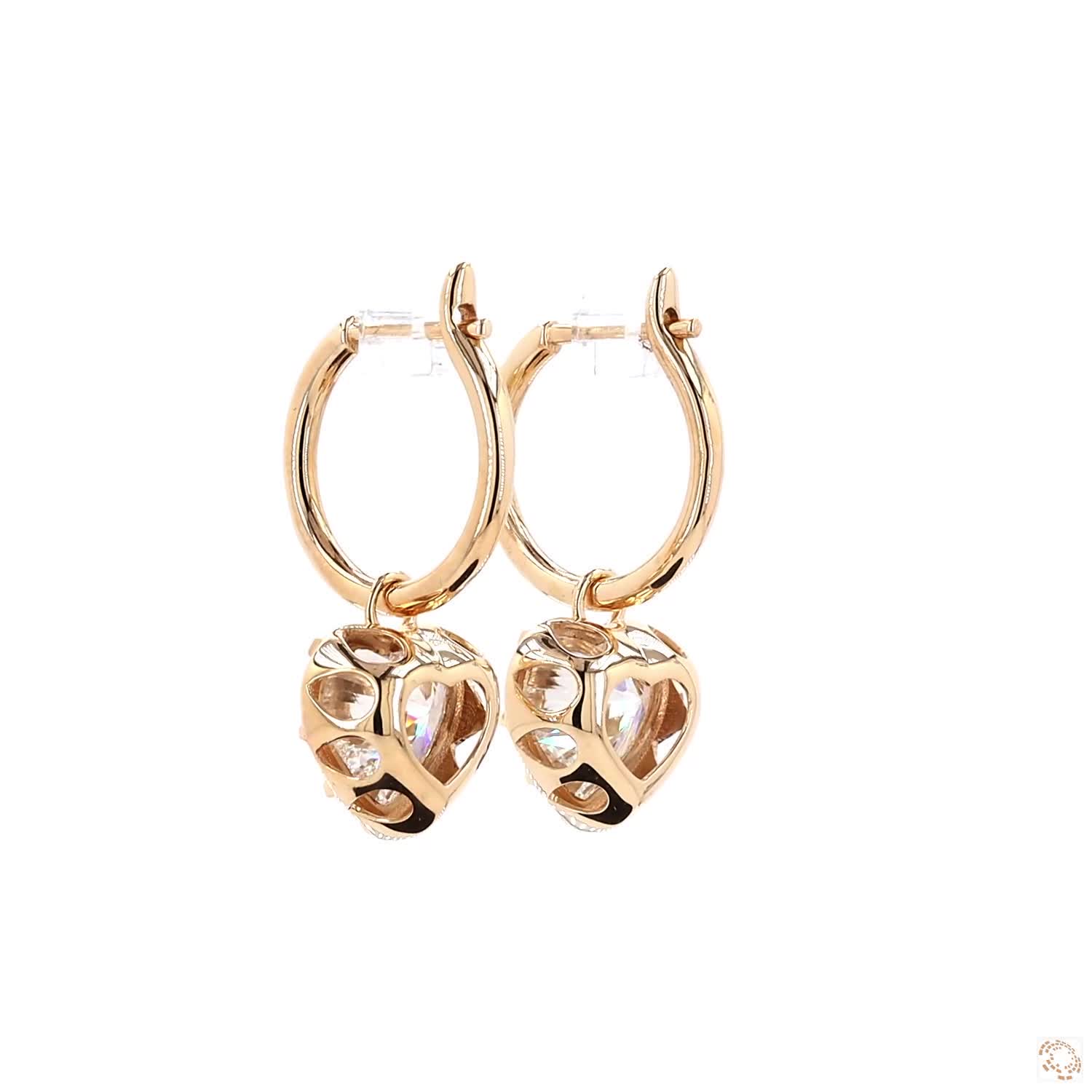 6.14 Ct Minimalist Heart Diamond Georgian Earring | Everyday Gold Dangle Earrings