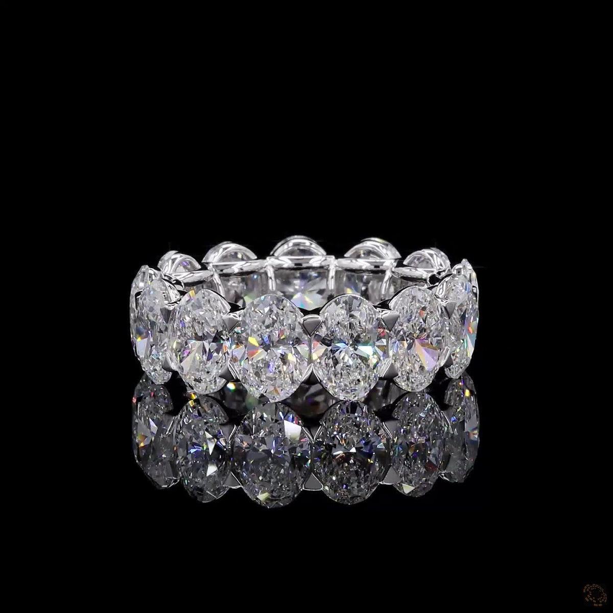 9.59 Ct Oval Cut Vertical North-South orientation around the band