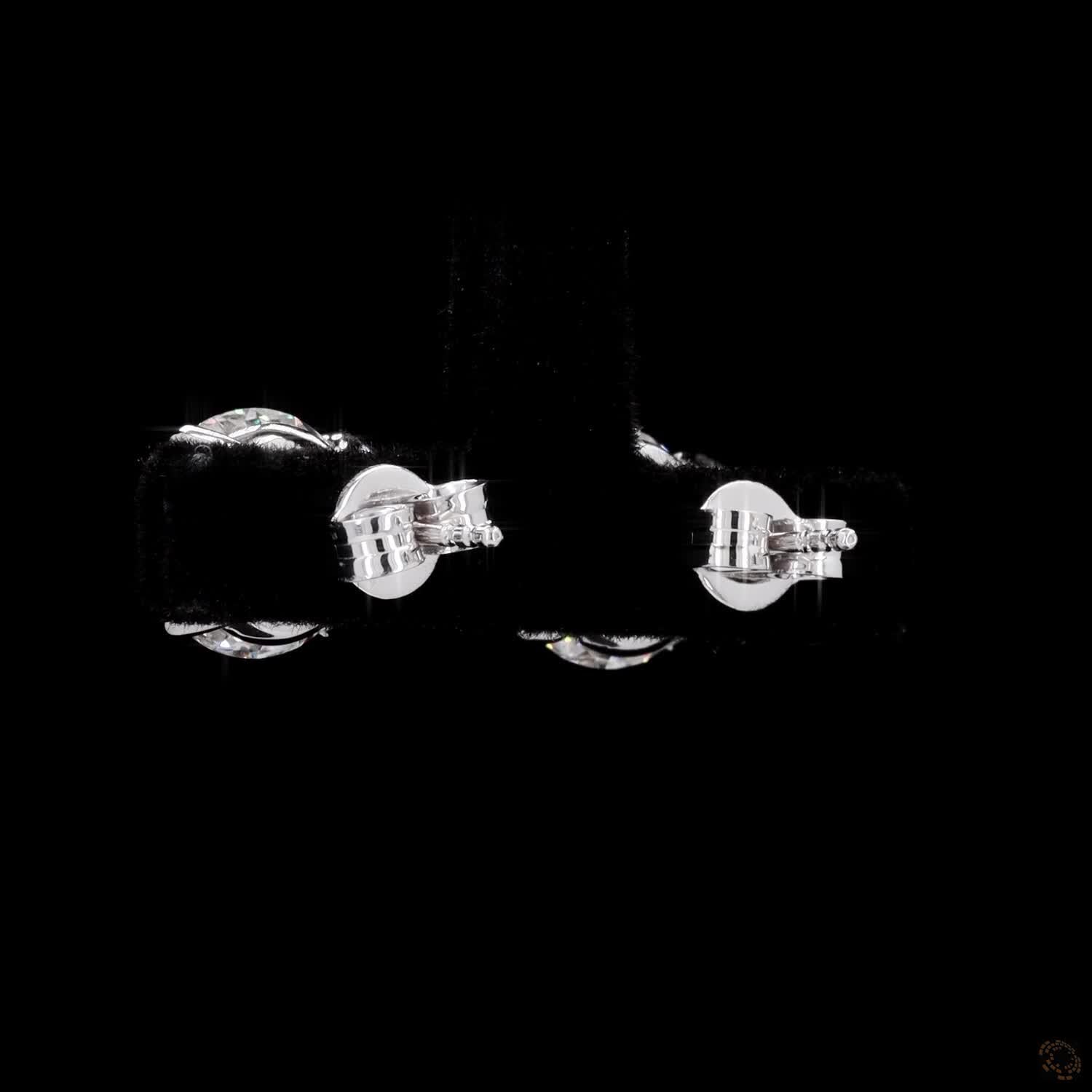 6.18 Ct Classic White Gold Round Diamond Solitaire Studs, High-Polish 4-Prong Basket Earrings for Women