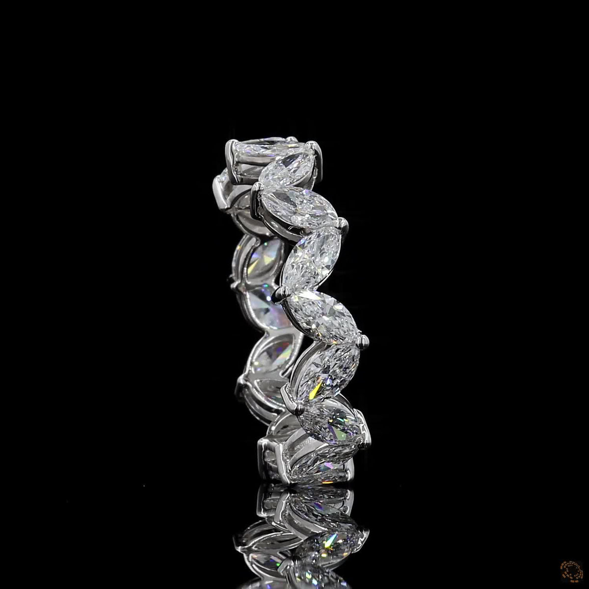 2.64 Ct Marquise-Cut Diamond Eternity Band in White Gold