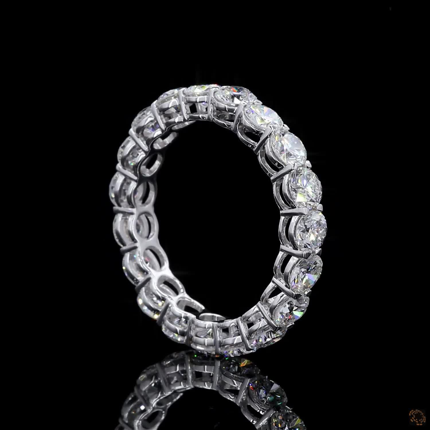 3.06 Ct Classic Round Brilliant Diamond Wedding Band in White Gold