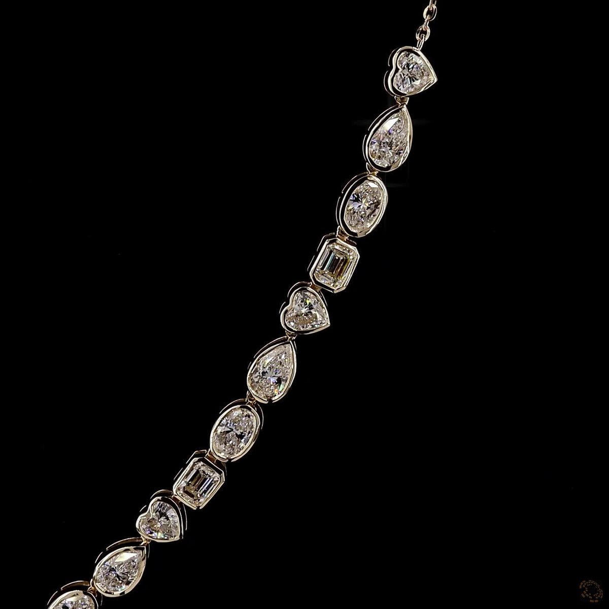 8.83 Ct Multi-Shape Bezel-Set Lab-Grown Diamond Tennis Necklace in 14K Yellow Gold