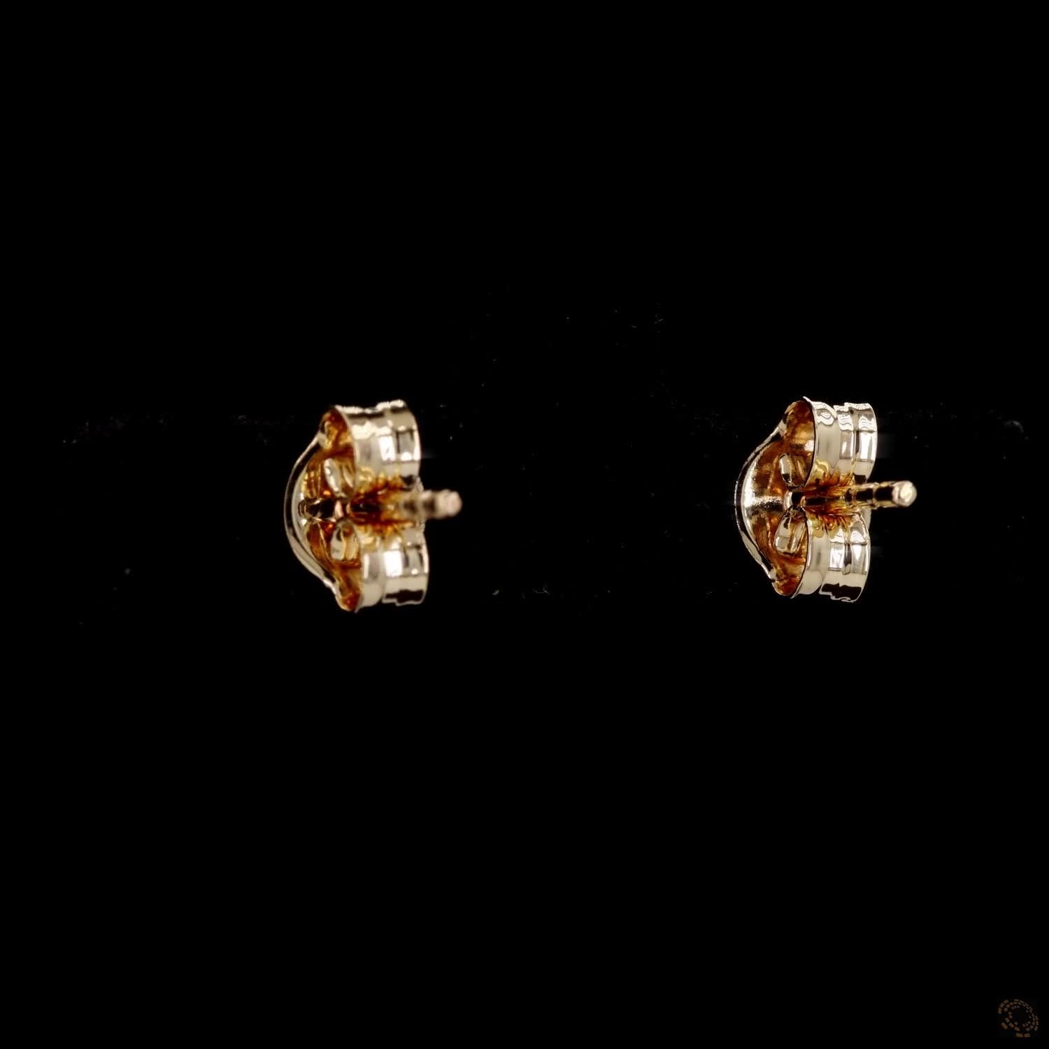 0.93 Ct Solid 14K Yellow Gold Round Brilliant Diamond Stud Earrings Solitaire 4-Prong