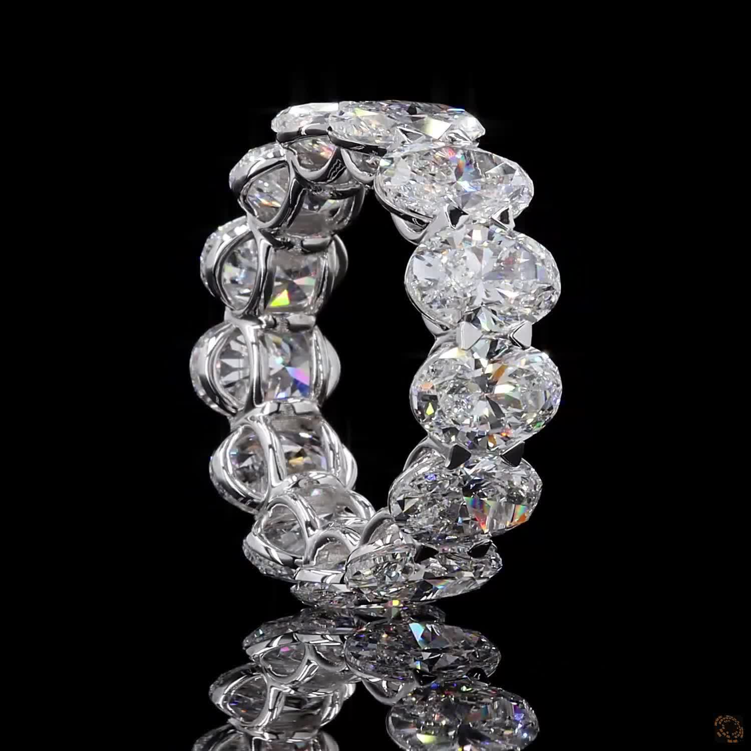 13.43 Ct Luxury Oval Cut Diamond Eternity Band | Stackable Wedding & Anniversary Ring