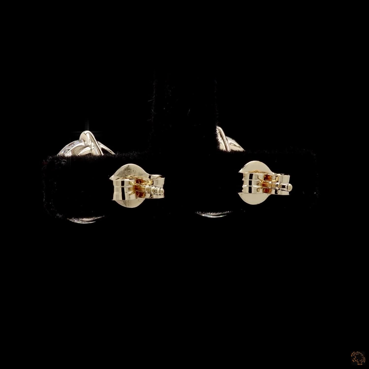 5.08 Ct Classic Round Diamond Solitaire Studs in White Gold