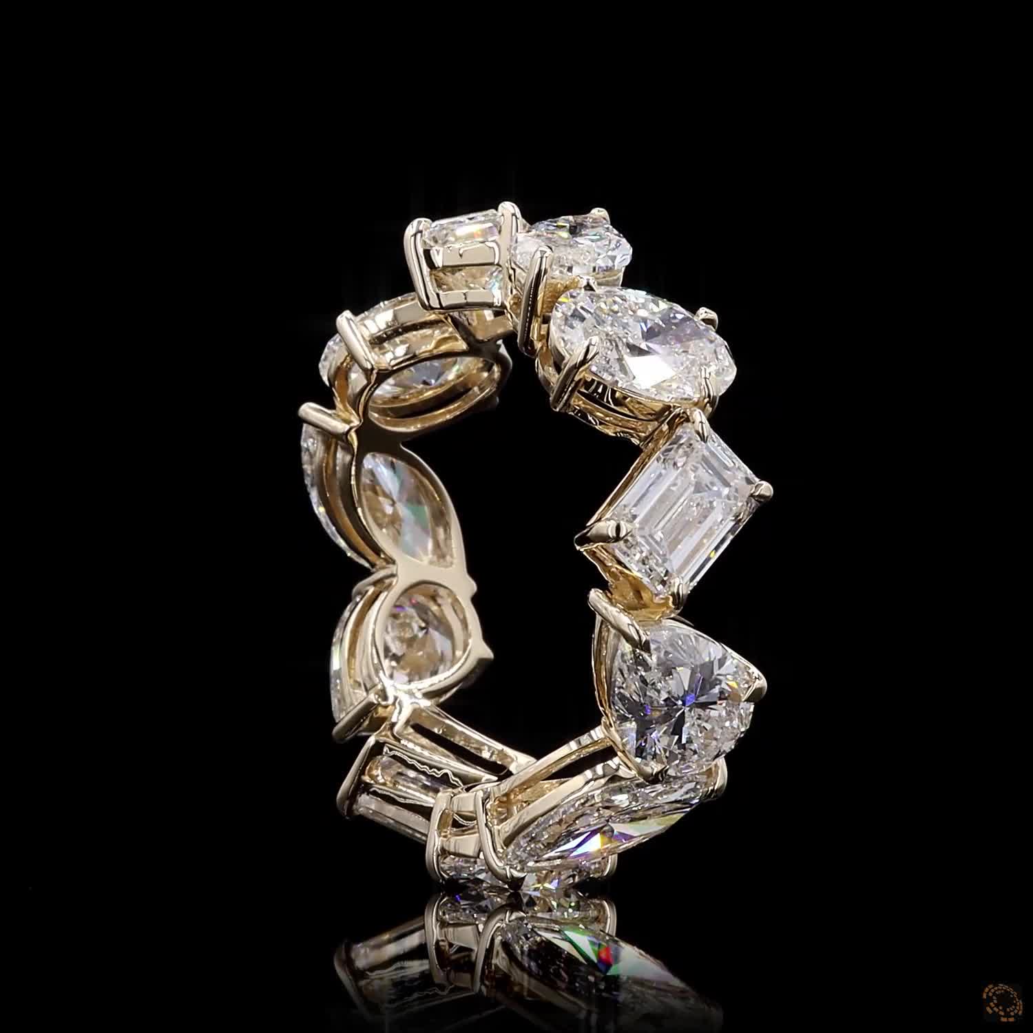 7.18 Ct Prong Set / Shared Prong: Crucial differentiator from the bezel style, targeting buyers looking for maximum diamond exposure and sparkle.