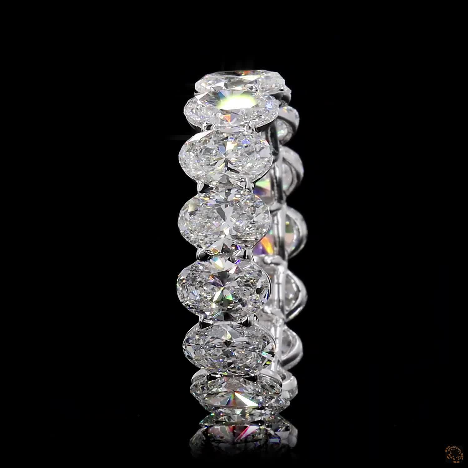 10.13 Ct Oval Cut Diamond Eternity Band ( Wedding Ring) in White Gold
