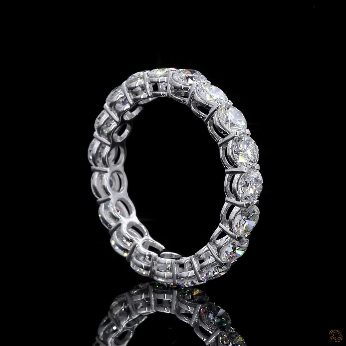 3.06 Ct Classic Round Brilliant Diamond Wedding Band in White Gold