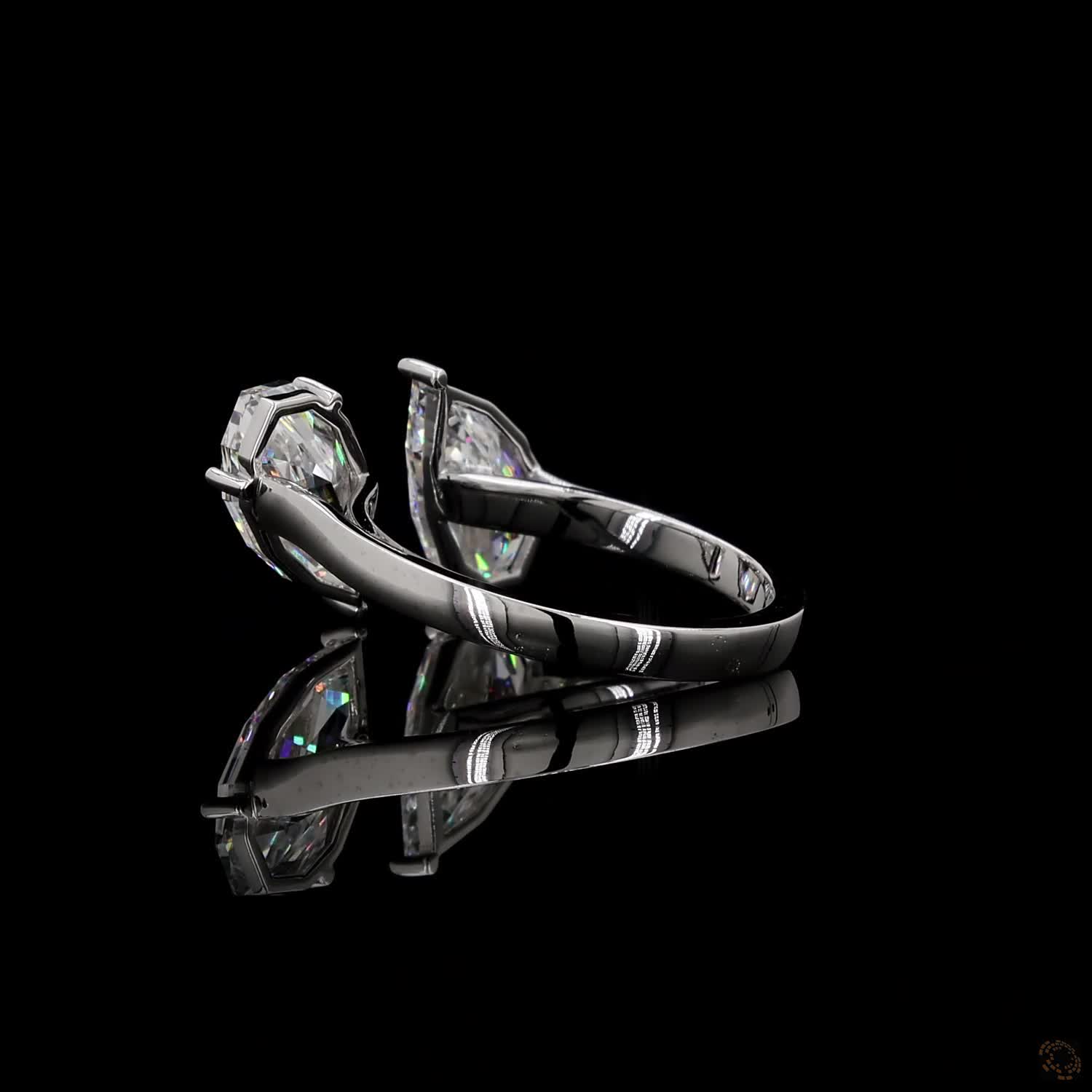 3.15 Ct Open cuff band with individually set basket prongs and protective V-prongs on the tips