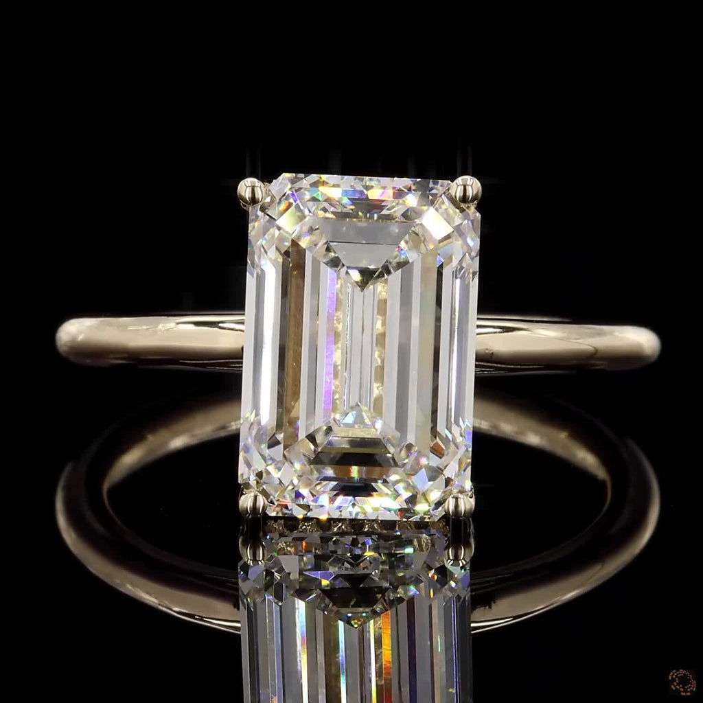 4.52 Ct Emerald Solitaire Lab Diamond Engagement Ring