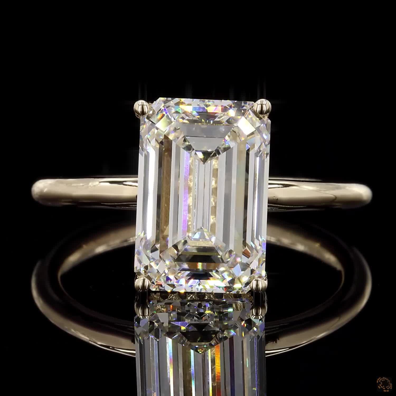 4.52 Ct Emerald Solitaire Lab Diamond Engagement Ring