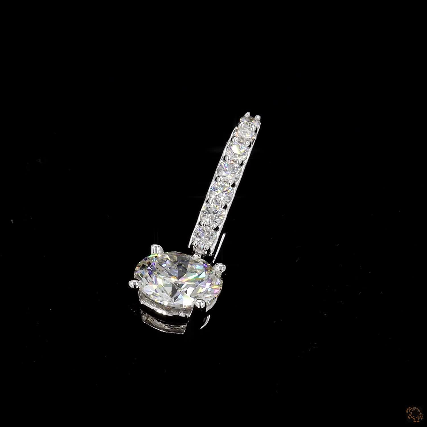 2.33 Ct White Lab-Created Sapphire Hoop Earrings in Sterling Silver