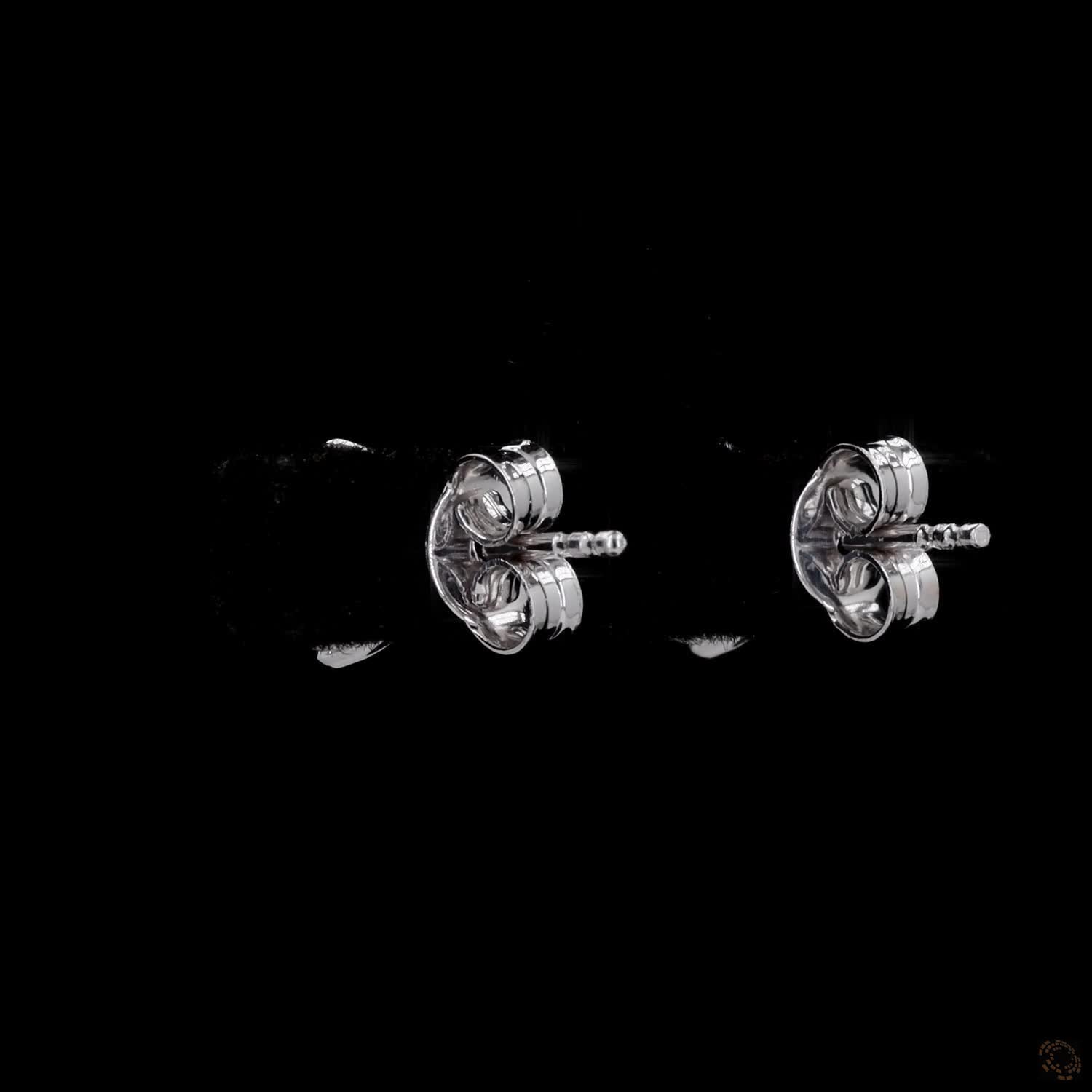 2.03 Ct Round Cut Diamond Solitaire Stud Earrings in 14K White Gold | Compass-Set 4-Prong Claw Basket Studs