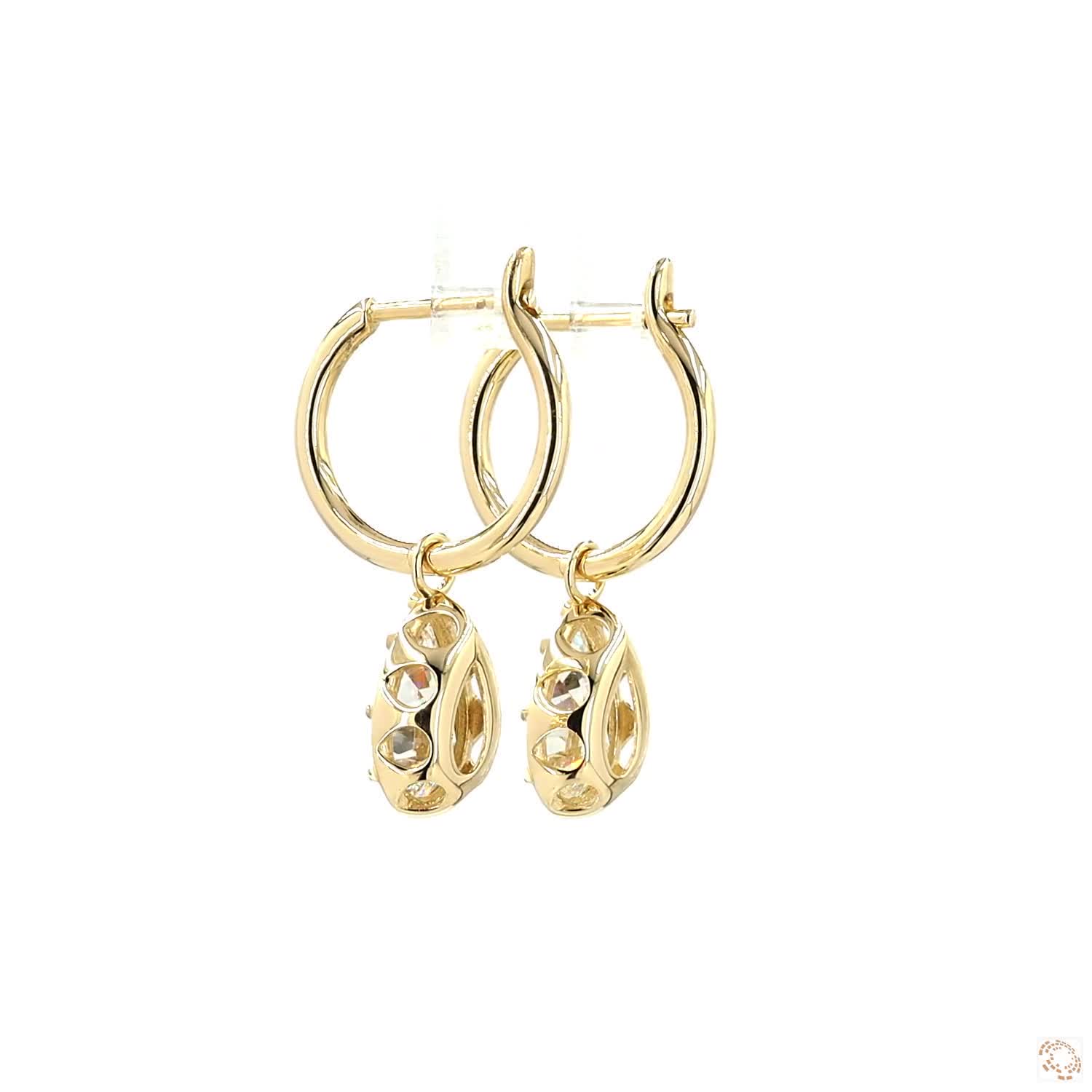 3.17 Pear Shaped Diamond Huggie Earrings | Fine Gold Dangle Jewelry