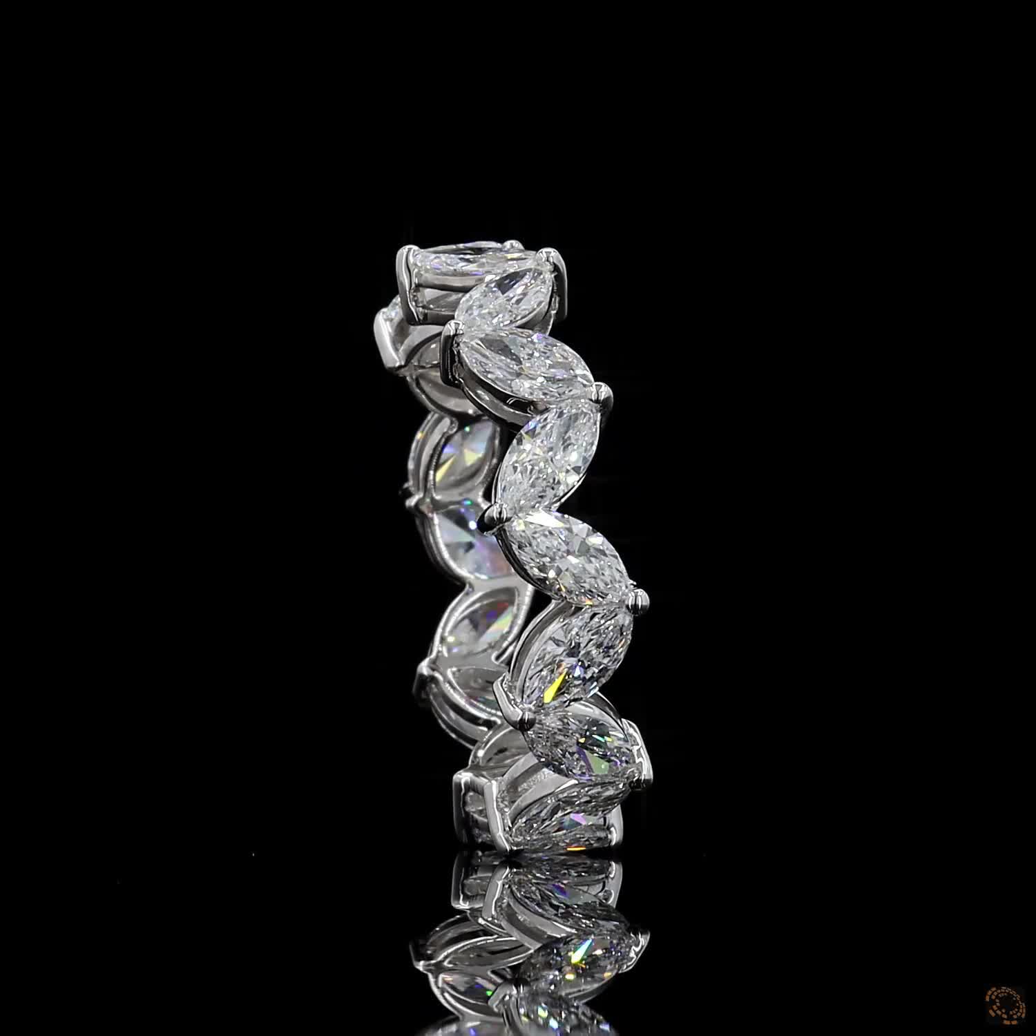 2.64 Ct Marquise-Cut Diamond Eternity Band in White Gold