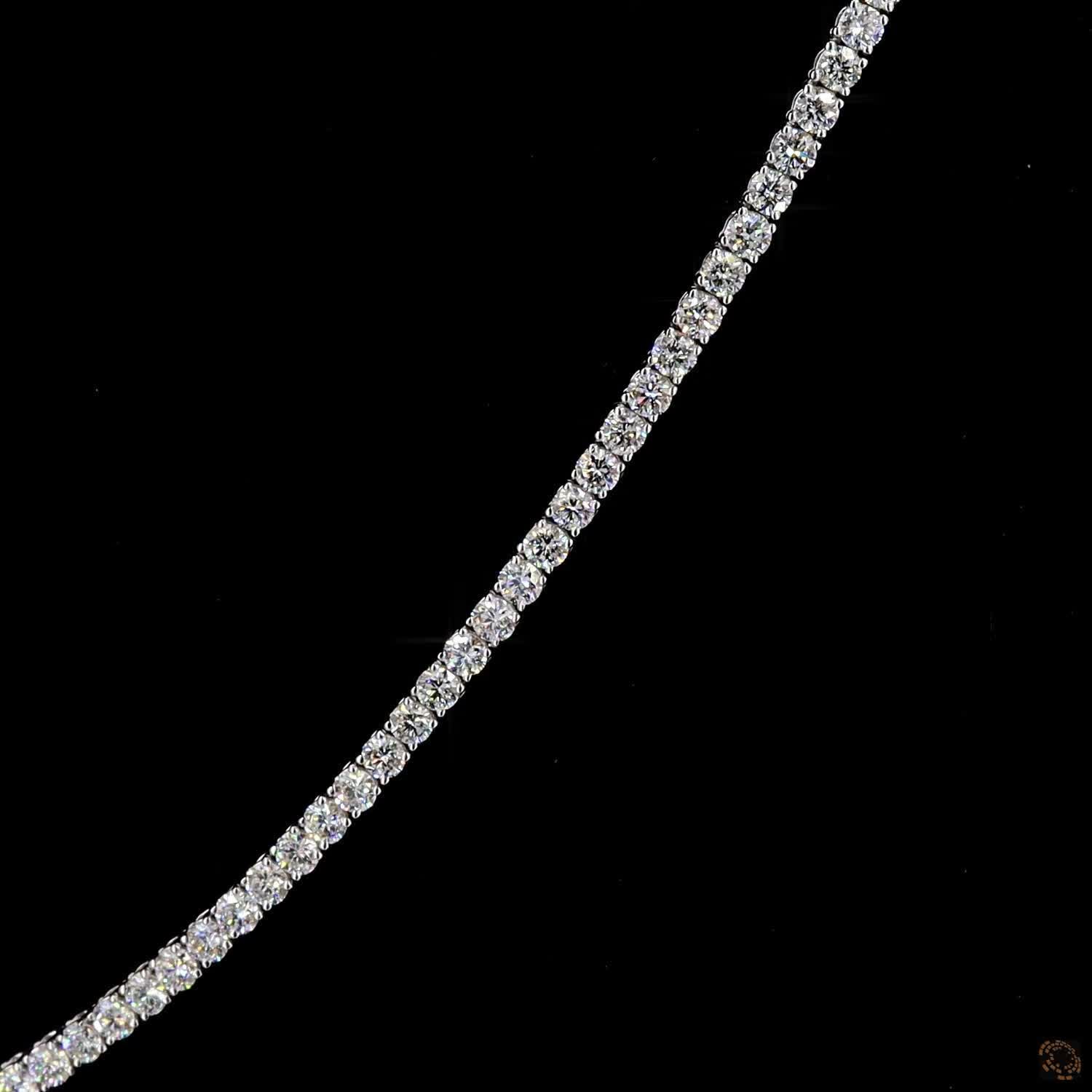 6.98 Ct Delicate Graduated Round Lab-Grown Diamond Tennis Choker in Platinum Finish
