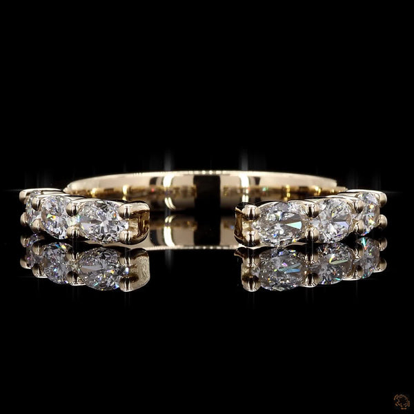 0.61 Ct Wedding Band Gold Gap Wedding Ring Oval