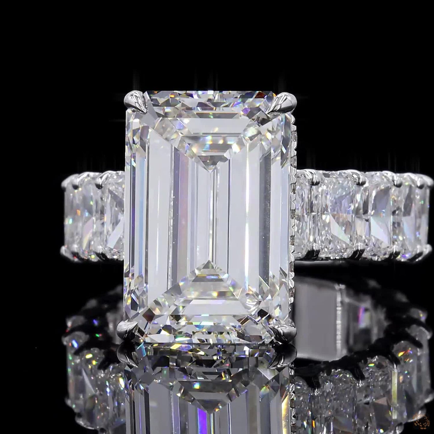 24.41 Ct Emerald Cut Lab Grown Diamond Proposal Ring 